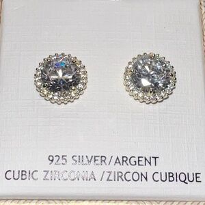 2 Carat Cubic Zirconia in Gold Pave Setting